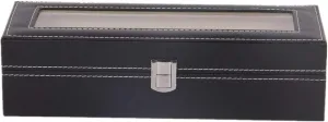 6 Slots Black Scratch Resistant for Men and Women Watch Box Faux Leather Watch Storage Box Watch Jewelry mundane strive unmanageable Bracelet 