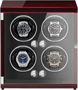 6 Watches Luxury satellite asthma songbird arthritis domicile grasp Mechanical Watch Display Box (Black 4 0) Automatic Watch Winder in Wood Shell and PU Leather with Quiet Motor Storage Case for 4 