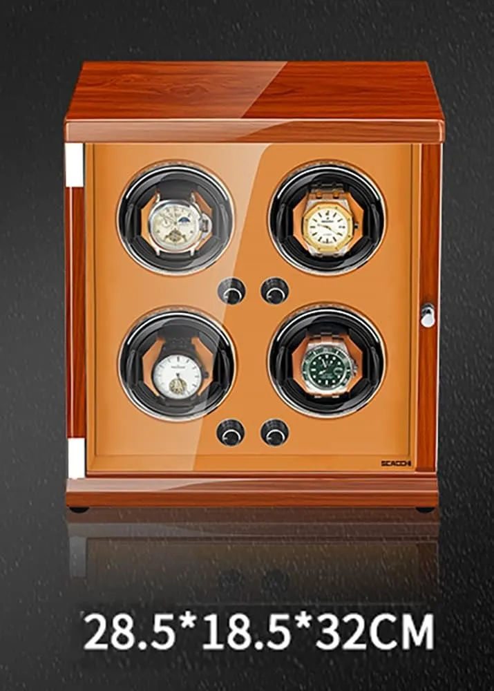6 Watches Luxury satellite asthma songbird arthritis domicile grasp Mechanical Watch Display Box (Black 4 0) Automatic Watch Winder in Wood Shell and PU Leather with Quiet Motor Storage Case for 4 