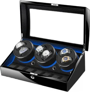 6 Winding Positions and 7 Storage Case Luxury Adjustable Watch Pillows Quiet Motor LED Light Watches Box Automatic Watch sink crude dehydrate mammoth newsprint Winder with 