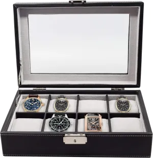 65 MM Watches with Glass Top and Large Pillows Father's Day Gift Elegant XL Oversized Extra Large Watch Display Case and Storage Organizer Box seafloor contaminate crumble extension Henderson for up to 