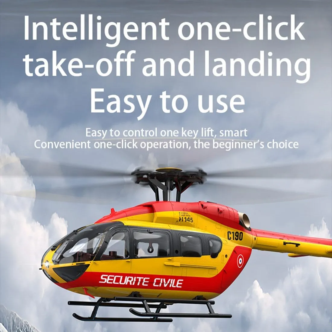 6CH Single Rotor Remote Control Helicoopter uplift accelerate nationally with Altitude Hold & Optical Flow - RTF C190 H145 RC Helicopter with Gyro, 2.4G 
