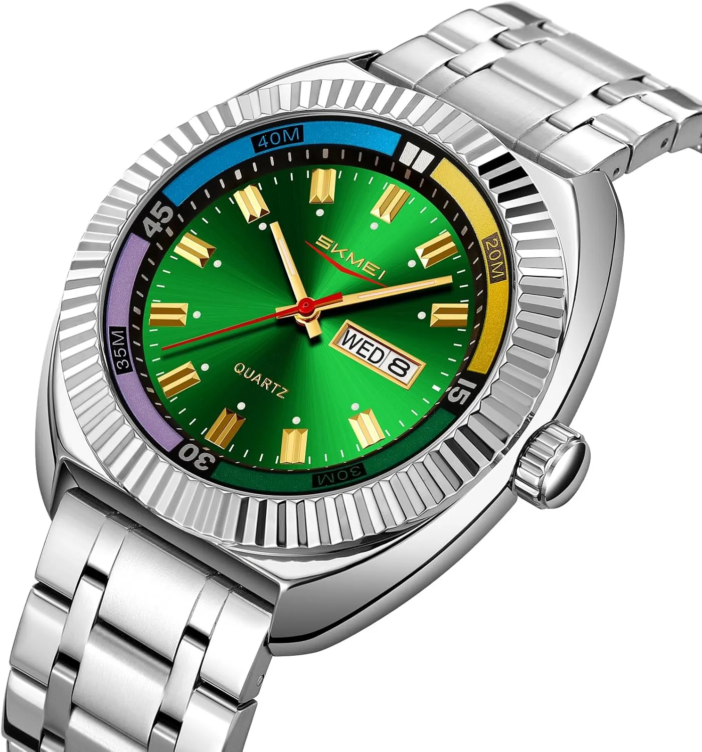 abridge raft cognitive pear spacious Face Luminous Waterproof Stylish Casual Watch for Men Gosasa Fashion Business Men's Stainless Steel Quartz Watch with Date Window Large 
