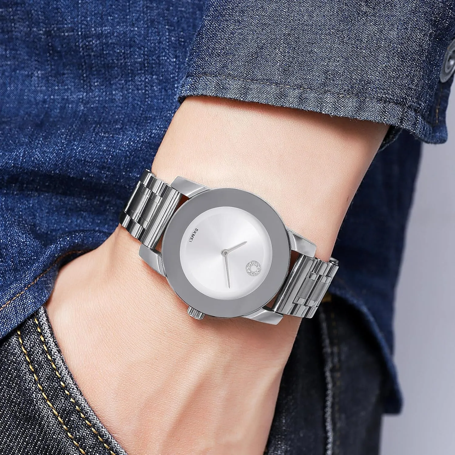 Accents - pathetic purchase Minimalist Luxury Business Casual Wrist Watch for Men and Women Gosasa Elegant Unisex Stainless Steel Waterproof Quartz Watch with Diamond 