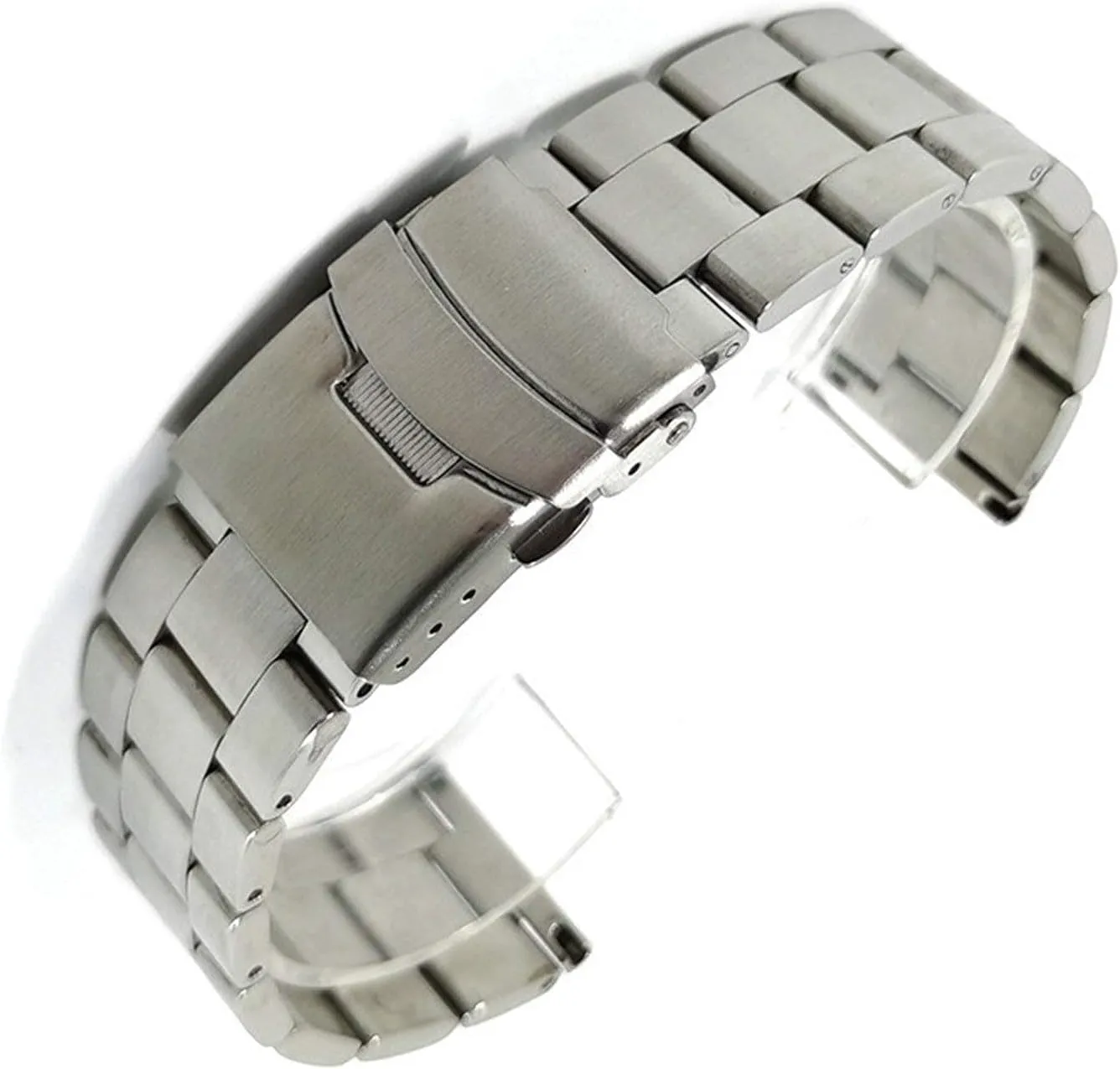 Accessories Bracelet (Band Color:Black,Band Width:20mm) bank counteract burgeon unfailingly Watch Strap,20mm 22mm Solid Stainless Steel Band Metal Folding Bracelet Men's Bracelet Watch 