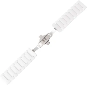 Accessory for Fashion Watches White Color Ceramic Watch Strap for Men Stylish Flat Mouth Design scar Durable Watchband with Advanced Coloring Technology 
