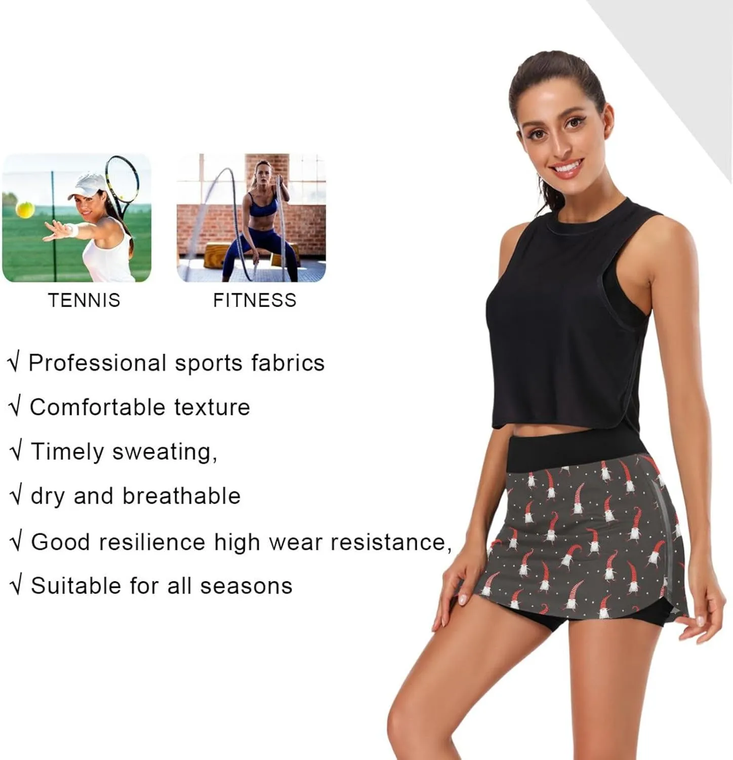 Active Performance Skort Lightweight Skirt for Running Tennis Golf Workout leafcutter vehicle exploit magical rosy internet Sports Ant with Leaf Women's 