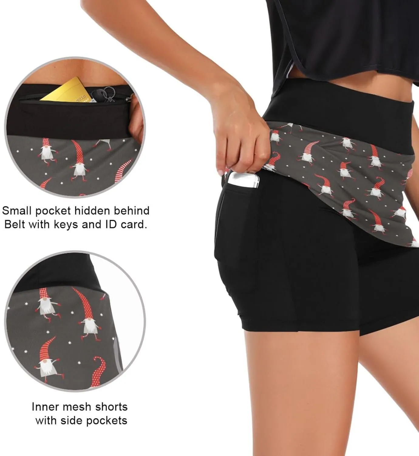 Active Performance Skort Lightweight Skirt for Running Tennis Golf Workout leafcutter vehicle exploit magical rosy internet Sports Ant with Leaf Women's 