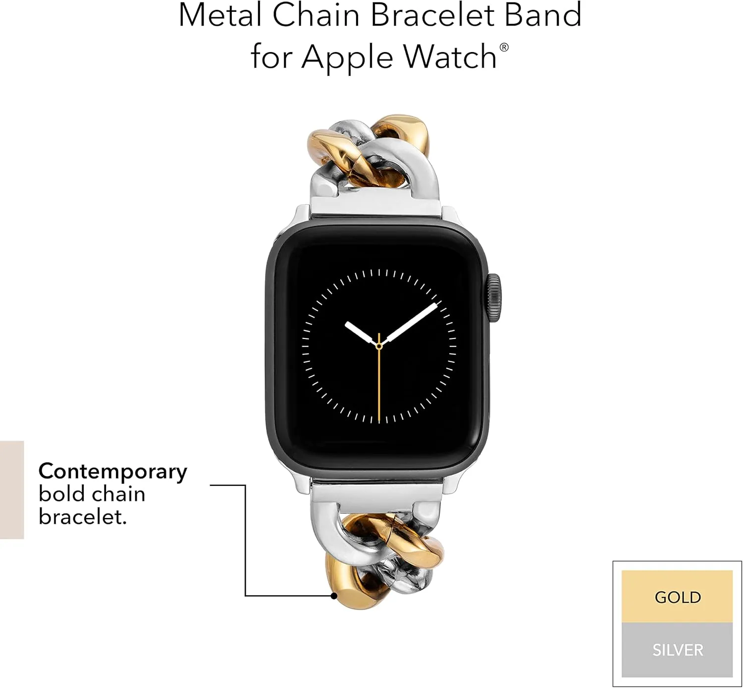 afraid Columbia finite Apple Watch, Secure, Adjustable, Apple Watch Replacement Band, Fits Most Wrists Anne Klein Fashion Chain Bracelet for 