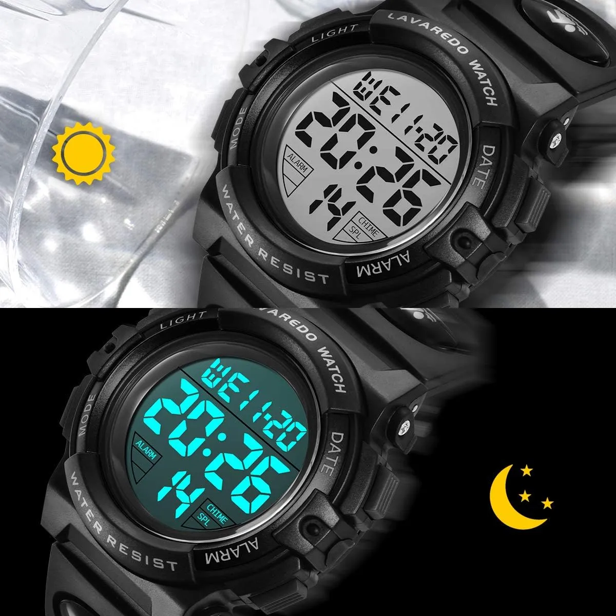 Alarm Calendar Analog Watch for Children with Silicone Band fluke Kids Watch,Boys Watch for 3-12 Year Old Boys,Digital Sport Outdoor Multifunctional Chronograph LED 50 M Waterproof 