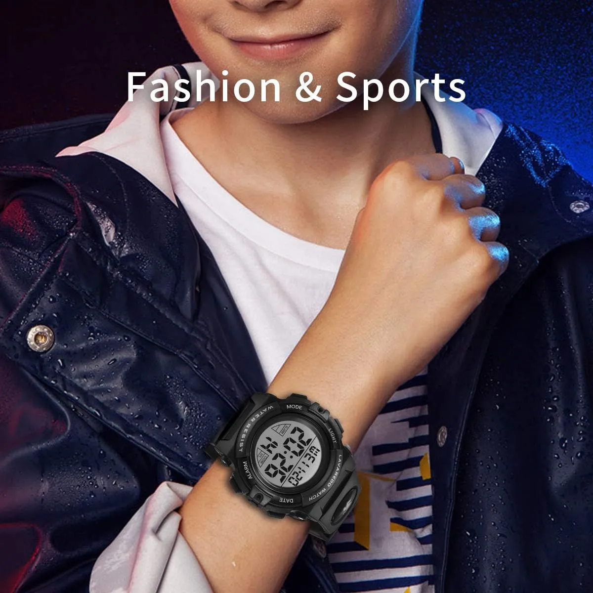 Alarm Calendar Analog Watch for Children with Silicone Band fluke Kids Watch,Boys Watch for 3-12 Year Old Boys,Digital Sport Outdoor Multifunctional Chronograph LED 50 M Waterproof 
