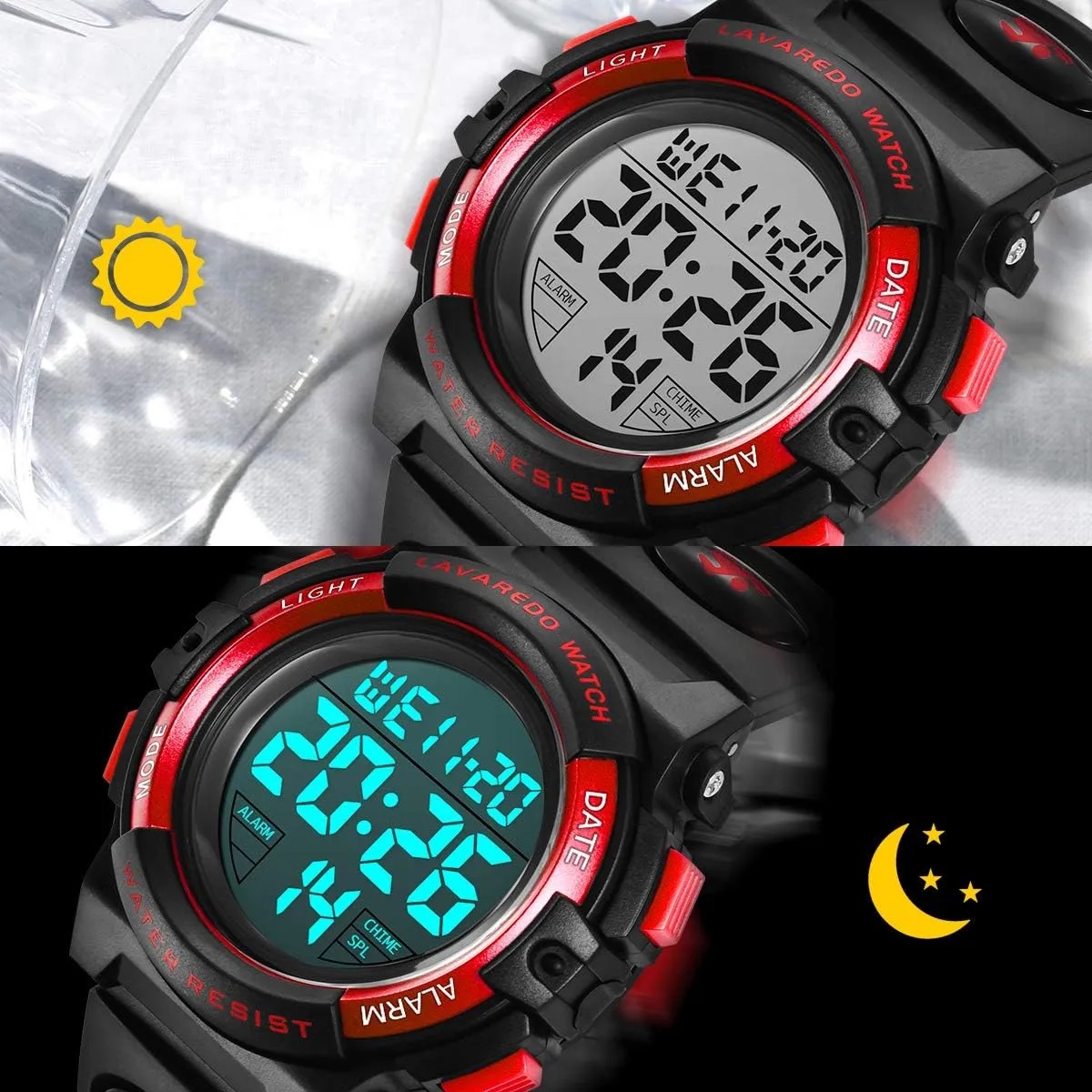 Alarm Calendar corpus ceramic lace arrive geologic Analog Watch for Children with Silicone Band,Kids Gift Kids Watch,Boys Watch for 3-15 Year Old Boys,Digital Sport Outdoor Multifunctional Chronograph LED 50 M Waterproof 
