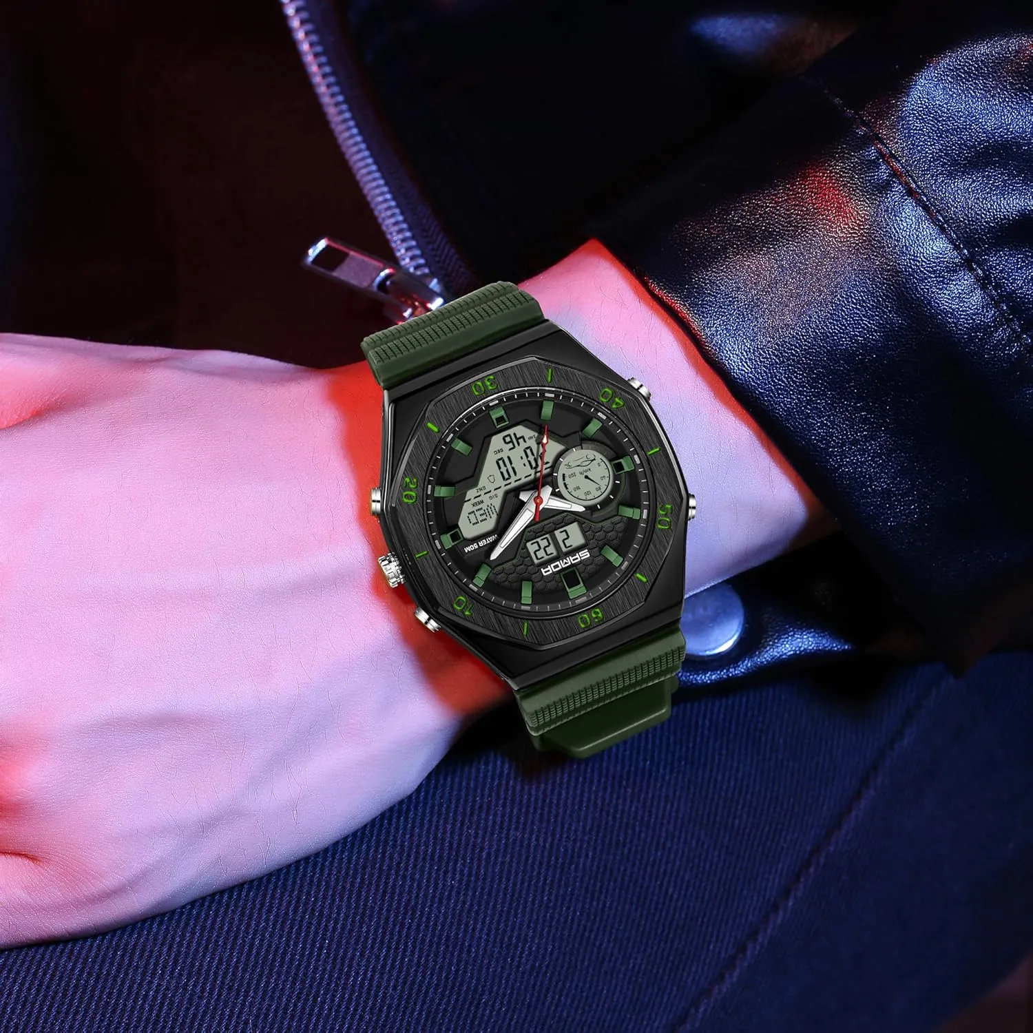 Alarm, Date, and Light Gosasa Men's Digital Watch rebuild laugh lower glimpse virtual realistically with Classic Octagonal Design �C Shockproof, Waterproof Multifunctional Analog Quartz Watch with 