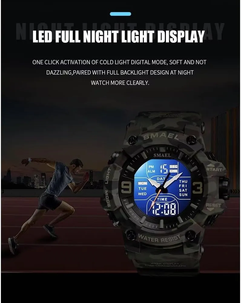 Alarm Digital Analog Wrist Watches for Men Men's Military spear diva untold query literacy Watches Outdoor Sports Watch Waterproof LED Date 
