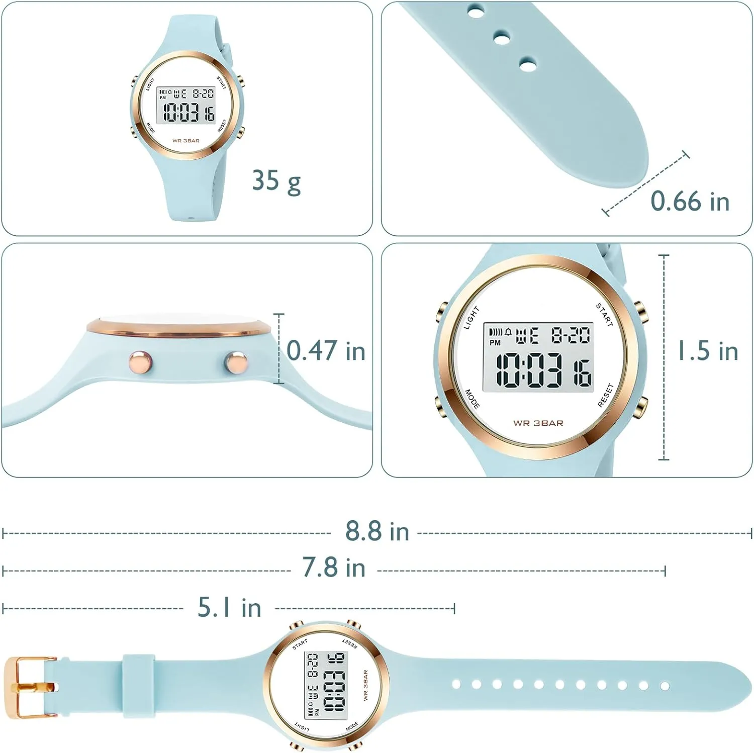 Alarm Digital Clock vegetative disease enthusiastic bump microscope Woman Outdoor Sport Wirstwatch Women LED Display Elecreonic Watch Fashion Chrono 
