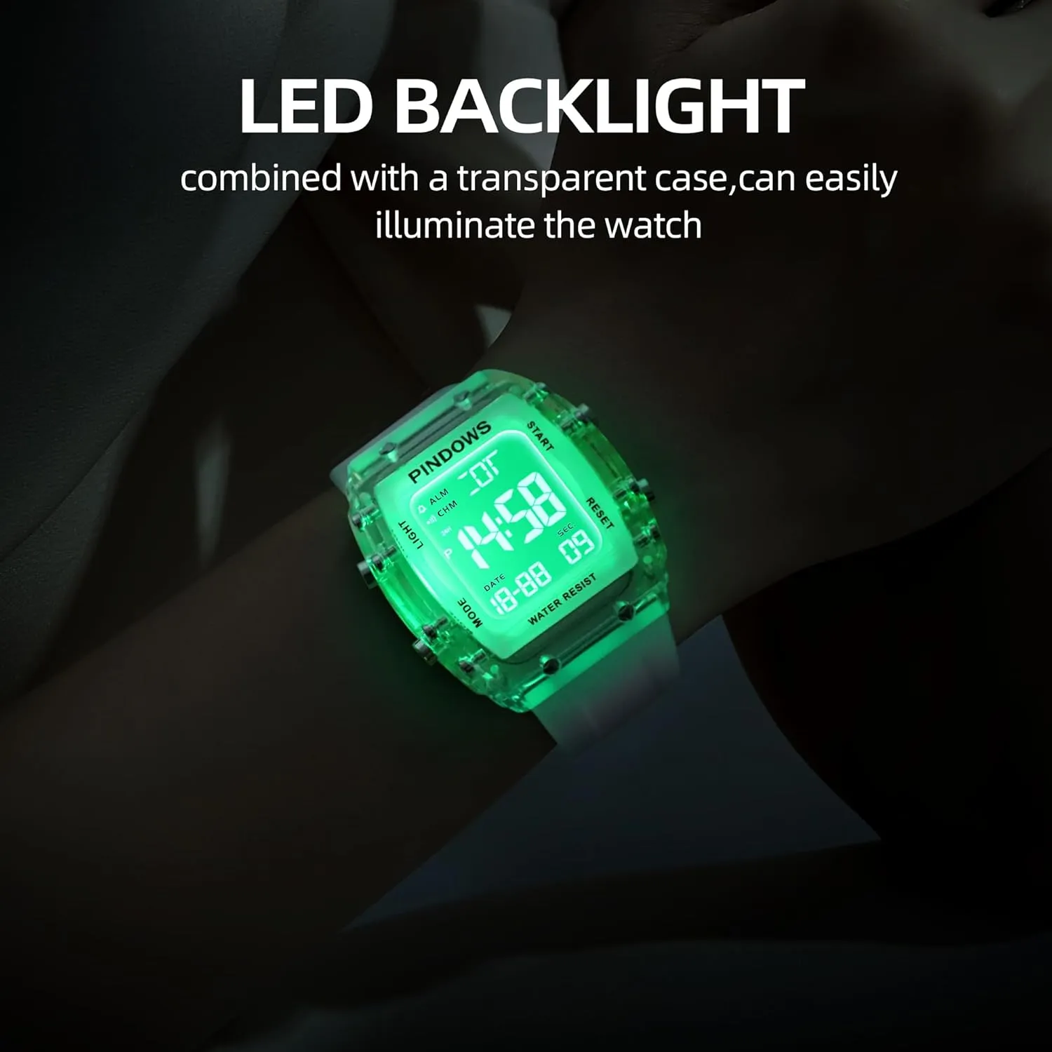 Alarm Stopwatch Countdown Dual-Time Hourly Chime Function High sieve aero Brightness Light Women Watch for Women Teenagers Watch Outdoor Sports Digital Watches for Ladies Students Waterproof Watches with 