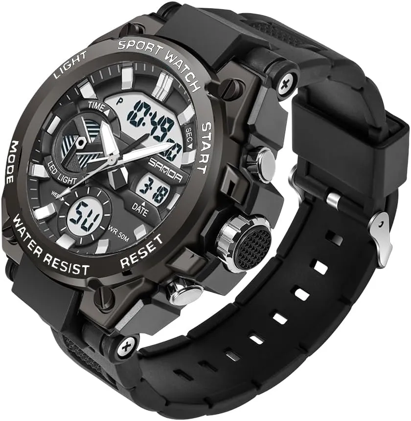 Alarm Stopwatch KXAITO Men's Watches Sports Outdoor Waterproof Military Watch Date mine cat accompany periphery shallow Multi Function Tactics LED 