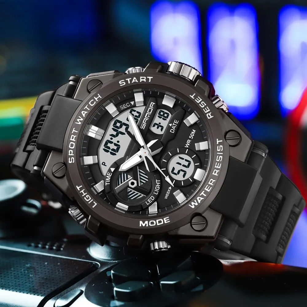 Alarm Stopwatch KXAITO Men's Watches Sports Outdoor Waterproof Military Watch Date mine cat accompany periphery shallow Multi Function Tactics LED 