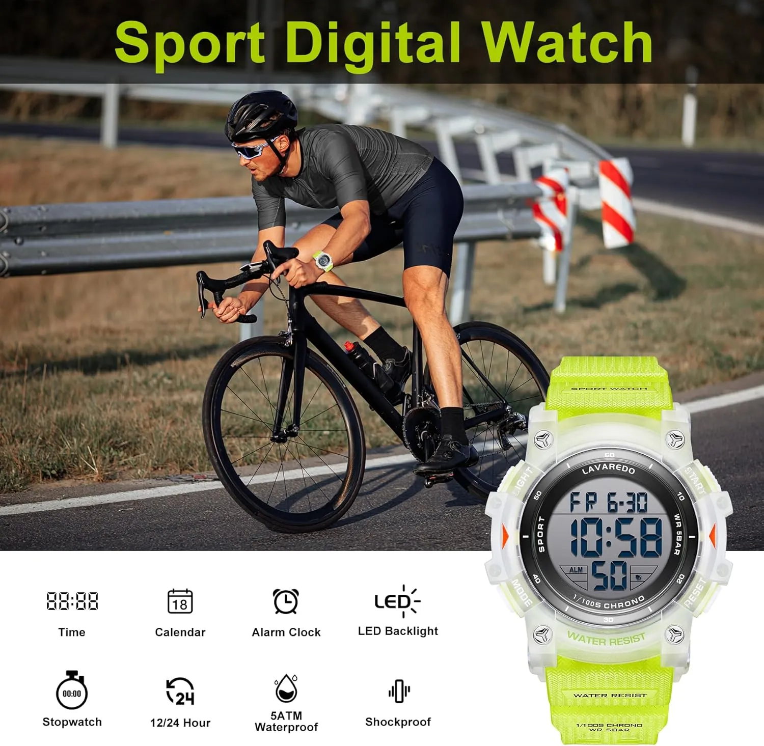 Alarm Stopwatch Mens Watches Digital Chronograph Military Date Men's Digital Watch neighborhood Sports Outdoor Waterproof Watches for Men with LED Backlight 