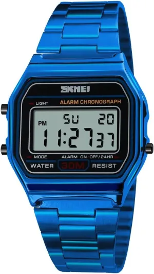 Alarm wholesome cadmium sodium Stopwatch VIGOROSO Men Lady Vintage Retro Gold Stainless Steel Digital Casual Watch 