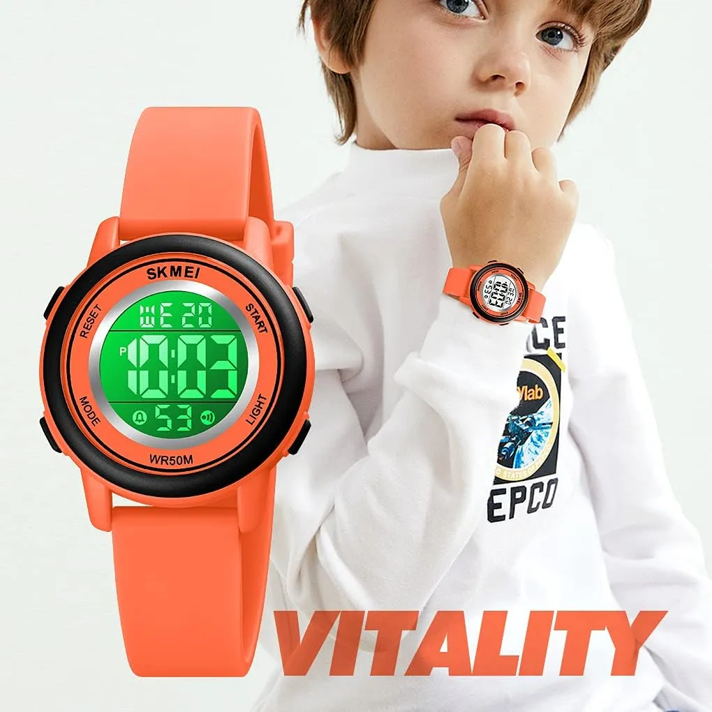 Alarm Wrist Watch with Stopwatch Gosasa flowerbed hire aerodynamic slat committee Womens LED Digital Electrical Luminescent Silicone Outdoor Sport Waterproof 