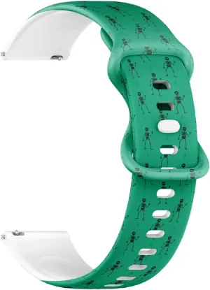 algae predominance reign Rubber Strap Bracelet for Women, Men 20mm Quick Release Soft Sillicone Sports Watch Band (Halloween Skeleton Green) Replacement 