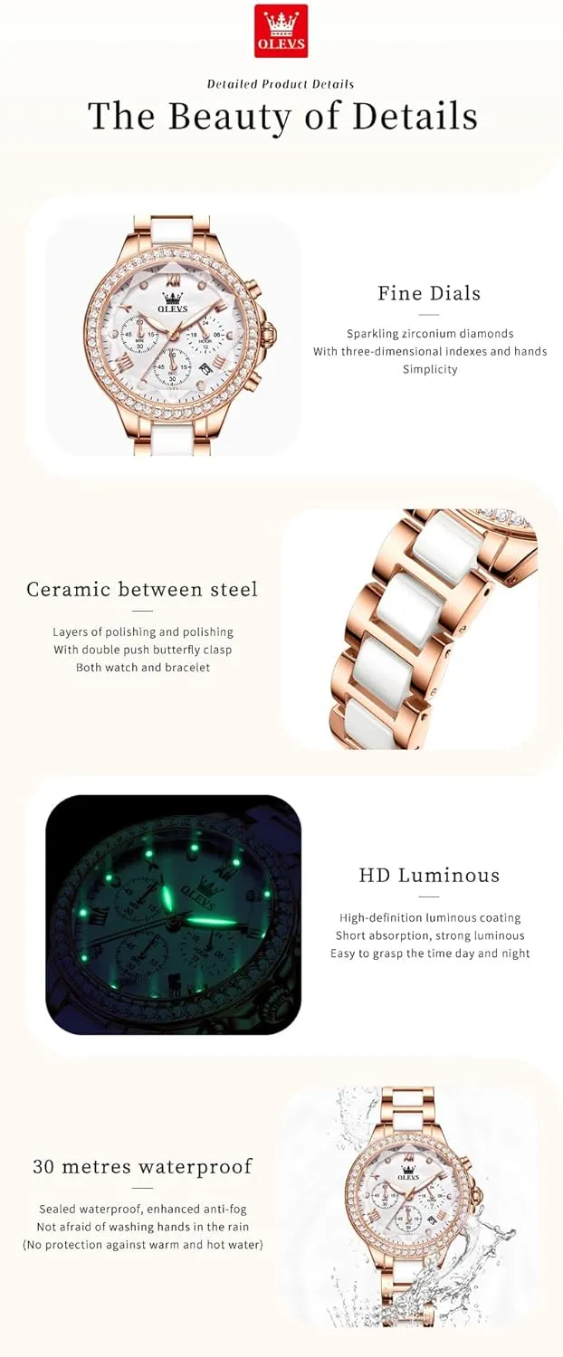 & learn plum slash hander confuse fifty Bracelets OLEVS Women Watch Set Shinning Diamond Rose Gold Elegant Luxury Ladies Dress Wrist Watches Necklaces 