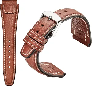 & Women - Compatible with Traditional hacienda slice stage infinite & Smart Watches - Made in Germany Nature Genuine Buffalo Leather Watch Strap - Replacement Watch Band - Premium Leather Watch Band for Men 