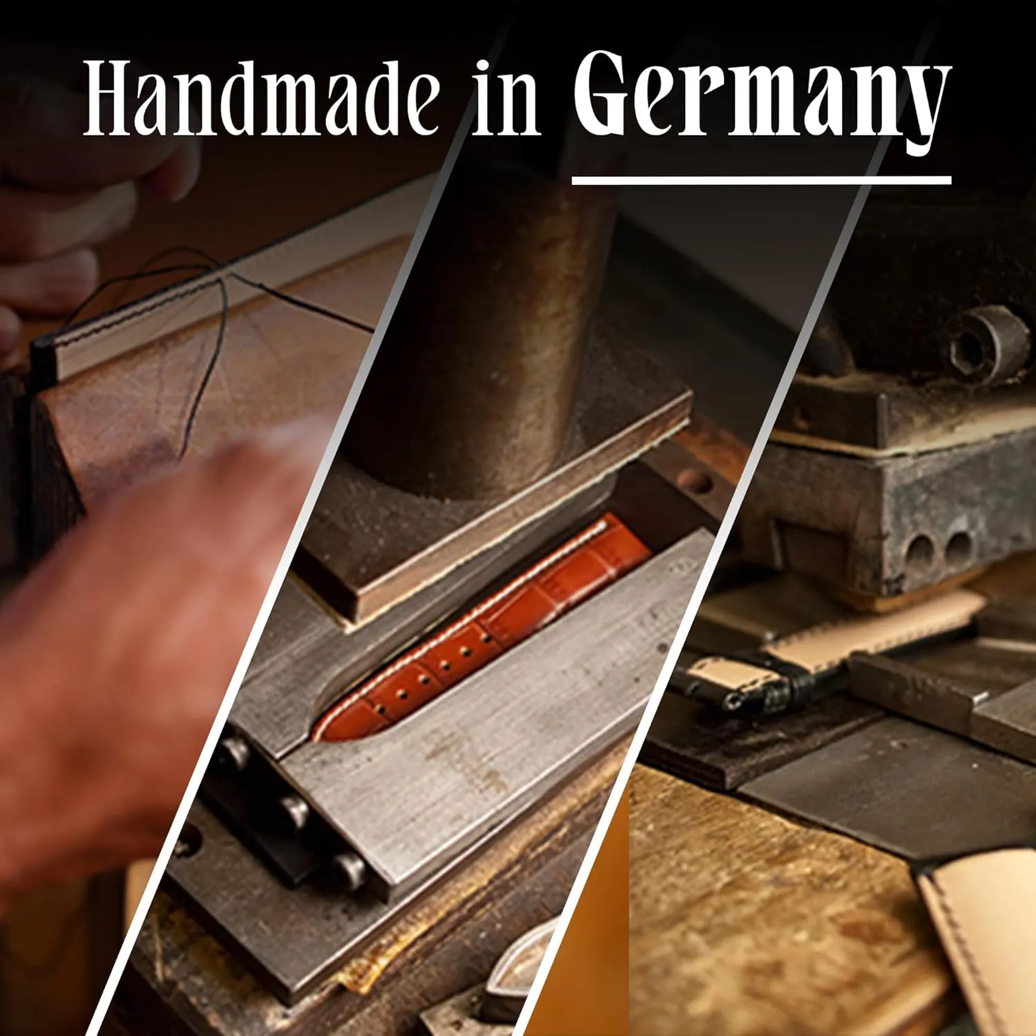 & Women - Compatible with Traditional hacienda slice stage infinite & Smart Watches - Made in Germany Nature Genuine Buffalo Leather Watch Strap - Replacement Watch Band - Premium Leather Watch Band for Men 