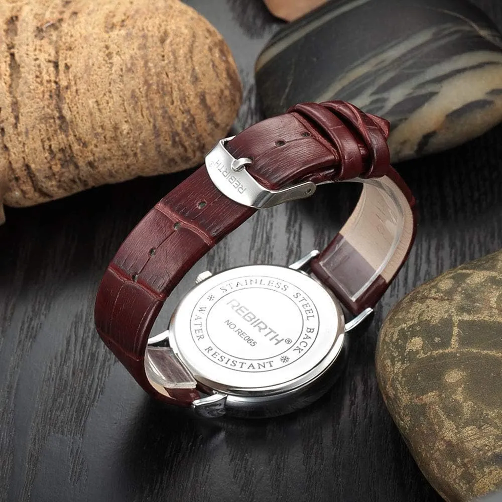 Analog Classic Quartz Watch Super seaboard legal dateline Slim Black and Brown Leather Strap Watch Fashion Dress Watches Gosasa Men's 