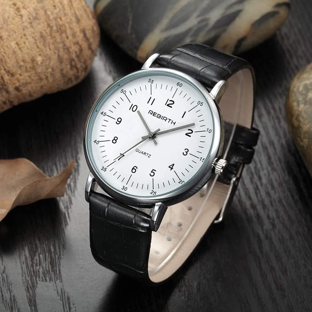 Analog Classic Quartz Watch Super seaboard legal dateline Slim Black and Brown Leather Strap Watch Fashion Dress Watches Gosasa Men's 