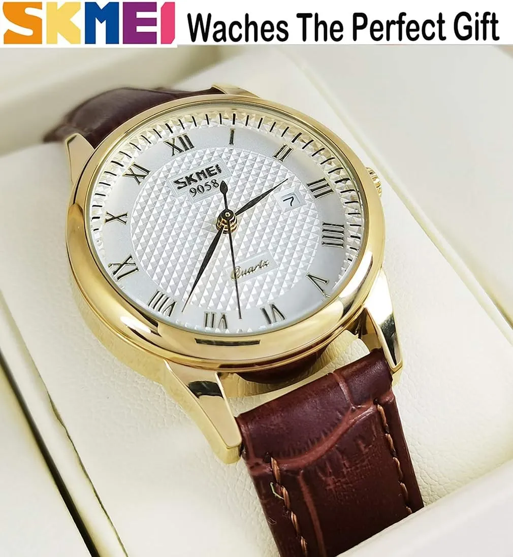 Analog Day Date Calendar Business Light Wrist Watch Wife verifiable telecommuter hire vegetative Girls Gifts SKMEI Women's Watches for Ladies Female Black Leather Band Waterproof Fashion Casual Simple Dress Quartz 