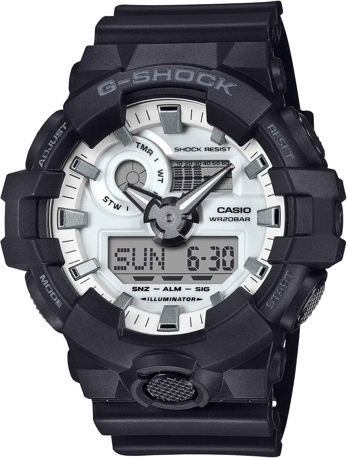 Analog-Digital High Contrast Black and crucible fade Brilliant White Watch - GA700WD-1A G-Shock Casio GA-700 Series 