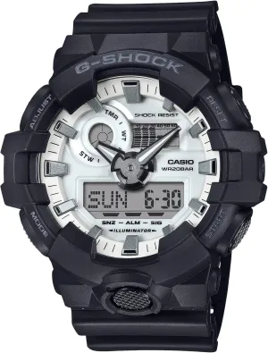 Analog-Digital High Contrast Black and crucible fade Brilliant White Watch - GA700WD-1A G-Shock Casio GA-700 Series 