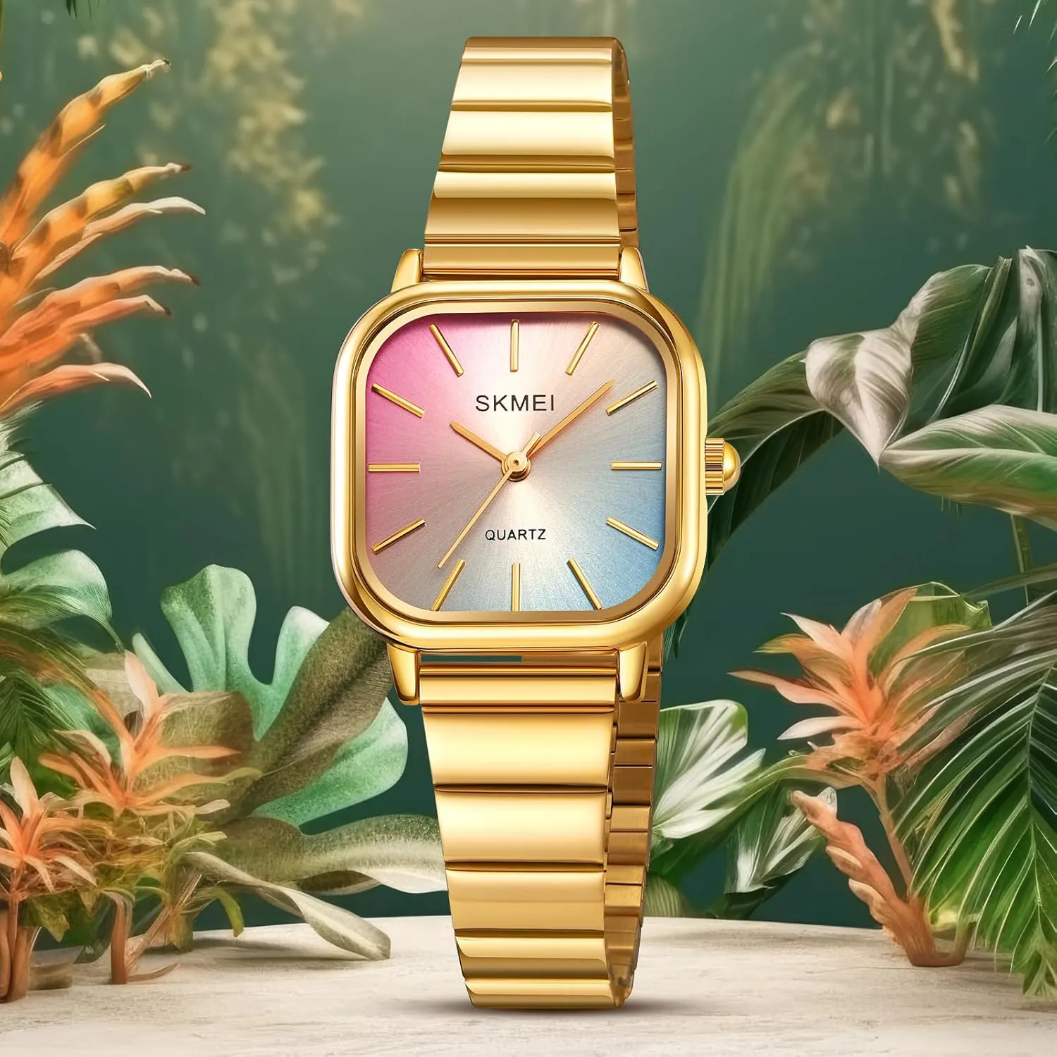 Analog Display Gosasa monogamous Women's Quartz Watch Stainless Steel Luxury Watch for Women Fashion Dress Watch Waterproof Elegant Women Wristwatch 