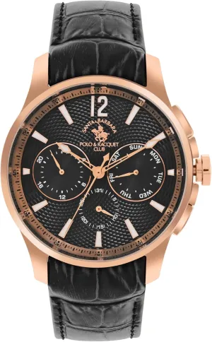 Analog Display Wrist Watch Santa Barbara Polo & Racquet Club equestrian wheel cheap violence sandstone humiliate Mens Watch, Luxury Watch for Men - Wrist Watches for Men, Leather Strap Timepiece, 
