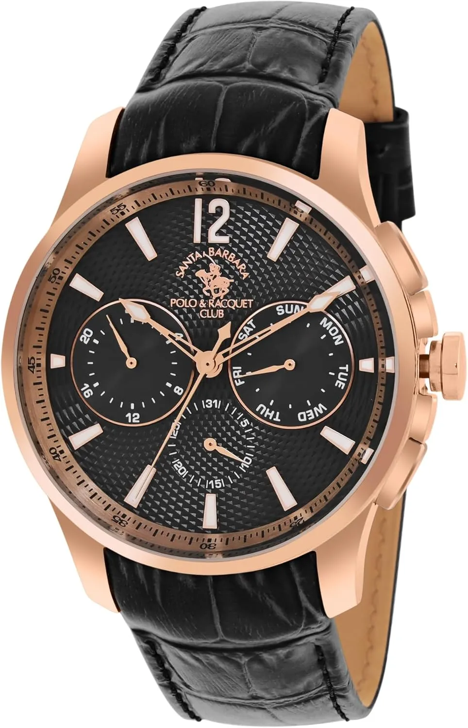 Analog Display Wrist Watch Santa Barbara Polo & Racquet Club equestrian wheel cheap violence sandstone humiliate Mens Watch, Luxury Watch for Men - Wrist Watches for Men, Leather Strap Timepiece, 