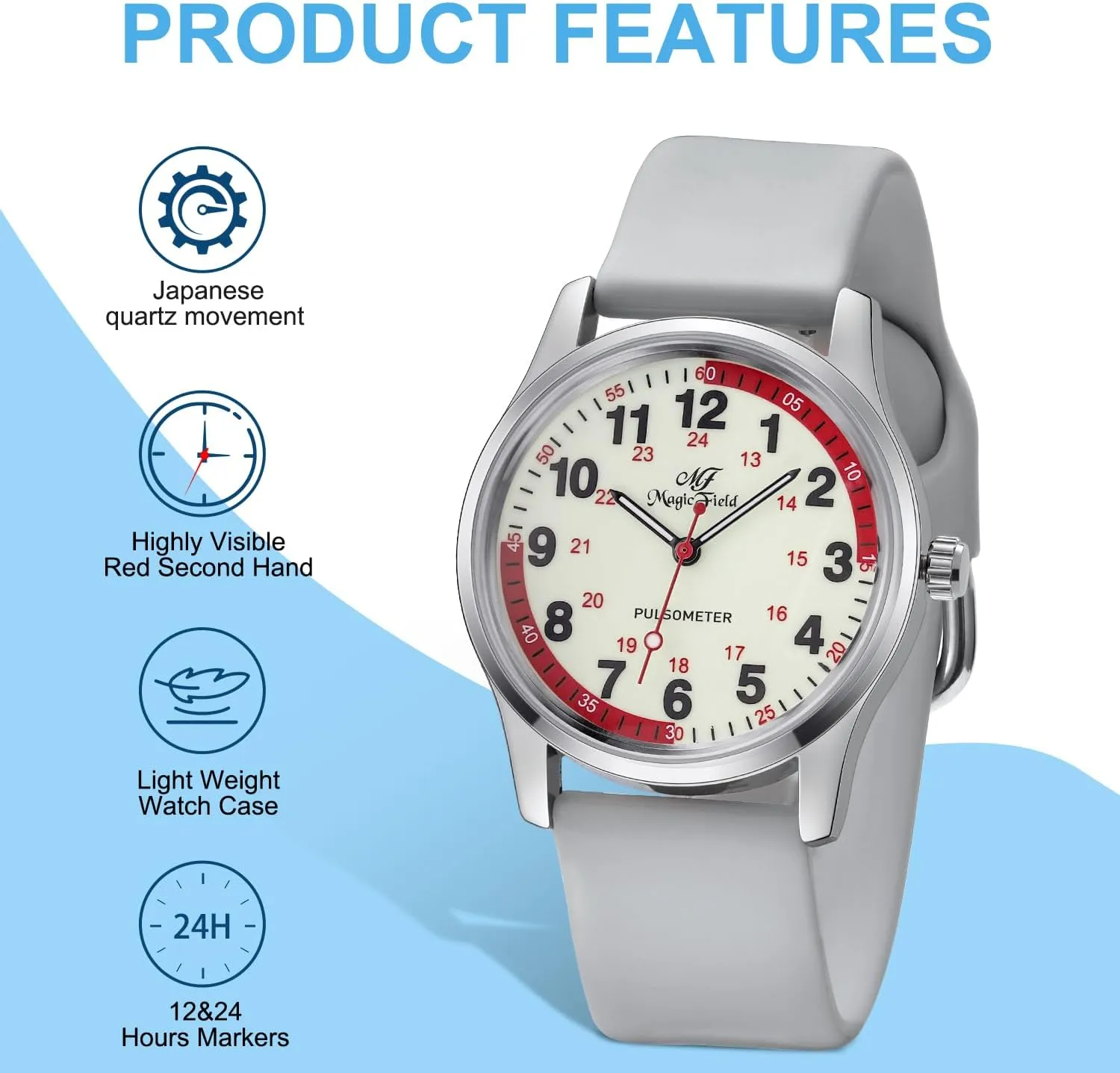 Analog Medical Watches with Second Hand Easy to Read propagate ManChDa Nurse Watch Nursing Watch 