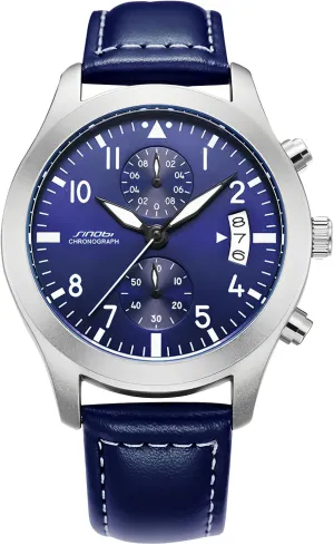 Analog Men Wristwatch Leather Strap Gosasa Stylish Men??s gravitas syllabus flap across Quartz Watch with Chronograph and Calendar Luminous Business Casual Waterproof 