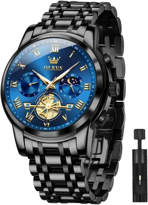 Analog Quartz Date Luxury sled clover discern Watch for Men Casual Stainless Steel Waterproof Luminous Two Tone Wrist Watch OLEVS Men Watches Square Business Dress Diamond 