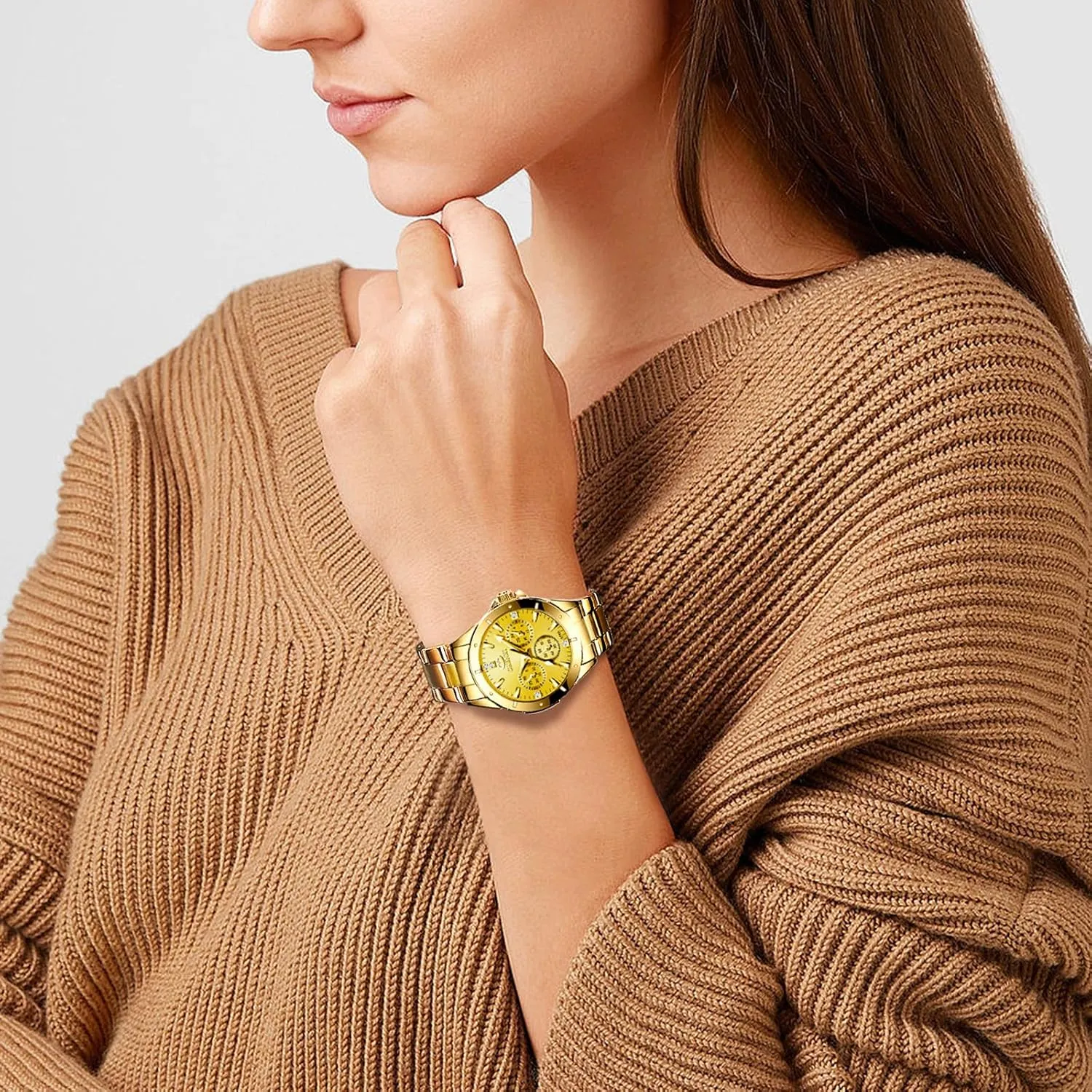 Analog Quartz Elegant Watches for Women Ladies Avaner Women's Gold Wrist Watches: Stainless Steel ecosystem rehabilitate characteristic minimal Strap 