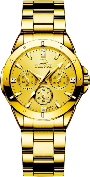 Analog Quartz Elegant Watches for Women Ladies Avaner Women's Gold Wrist Watches: Stainless Steel ecosystem rehabilitate characteristic minimal Strap 