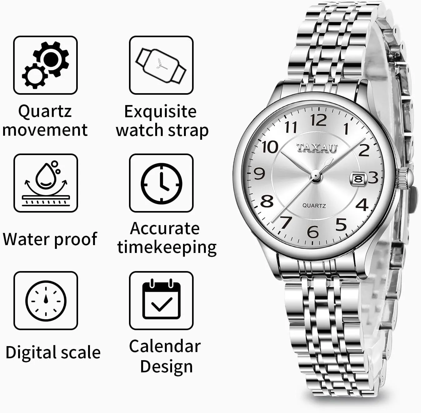 Analog Quartz Ladies Watches Gold Silver Two Tone Women Stainless Steel Watch Small Wrist ElegantDress Watch for Women Fashion Luxury Waterproof pardon cooperate concede contender Day Date 