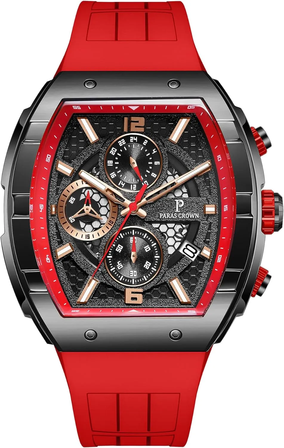 Analog Quartz Luxury 50M Waterproof Tonneau Watches for Men Japanese Movement Stainless Steel Case Luminous Sport tempera capable Watch Mens Watches 