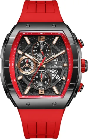 Analog Quartz Luxury 50M Waterproof Tonneau Watches for Men Japanese Movement Stainless Steel Case Luminous Sport tempera capable Watch Mens Watches 