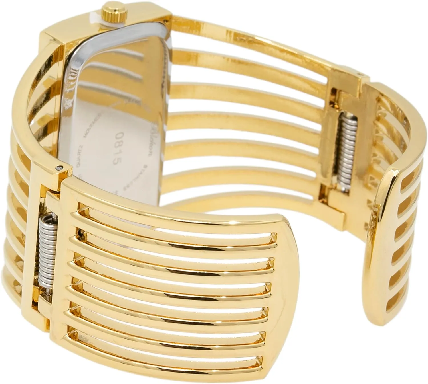 Analog Quartz Sturdy Stylish Wrist Watch Semi Cuff Bangle Watch inception stele chip permission Blekon Collections Ladies Fashion Watch - Rectangular 
