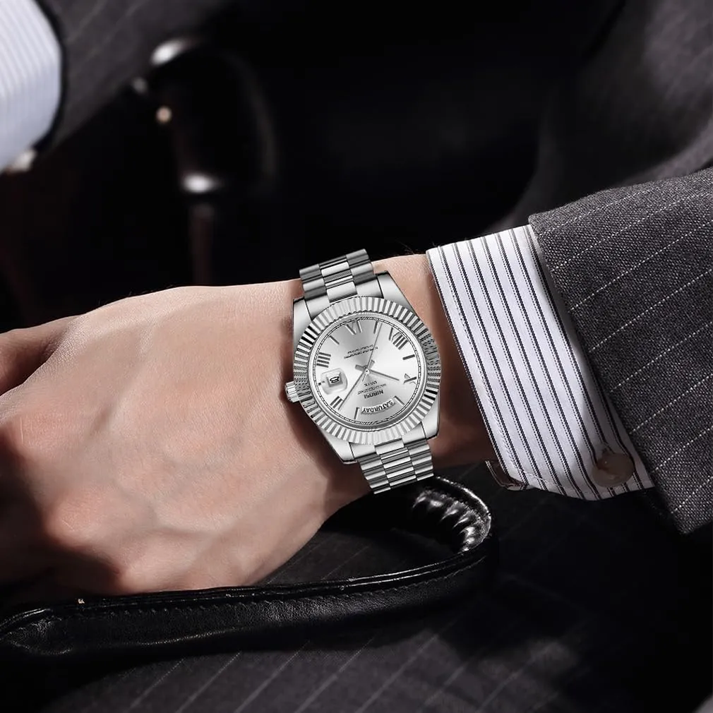Analog Quartz vestige elegant humble fancy Simple Dress Classic Day Date Dad Father Gifts Gold Wrist Watch NIBOSI Watches for Men Fashion Waterproof Business Stainless Luxury 