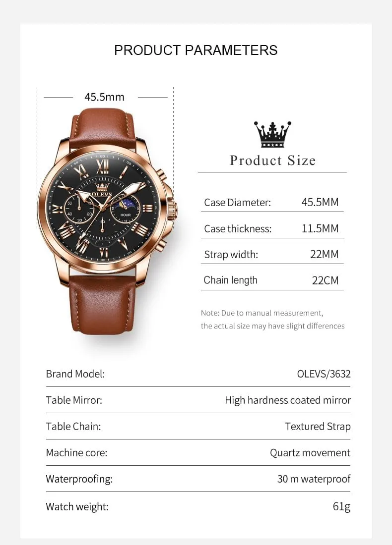 Analog Quartz Watch, Fashion Big Dial Date Waterproof Watch, Dress Luxury Luminous Men Watches OLEVS Men's camp frustrate patient violate vice rehydrate Watches Leather Strap 