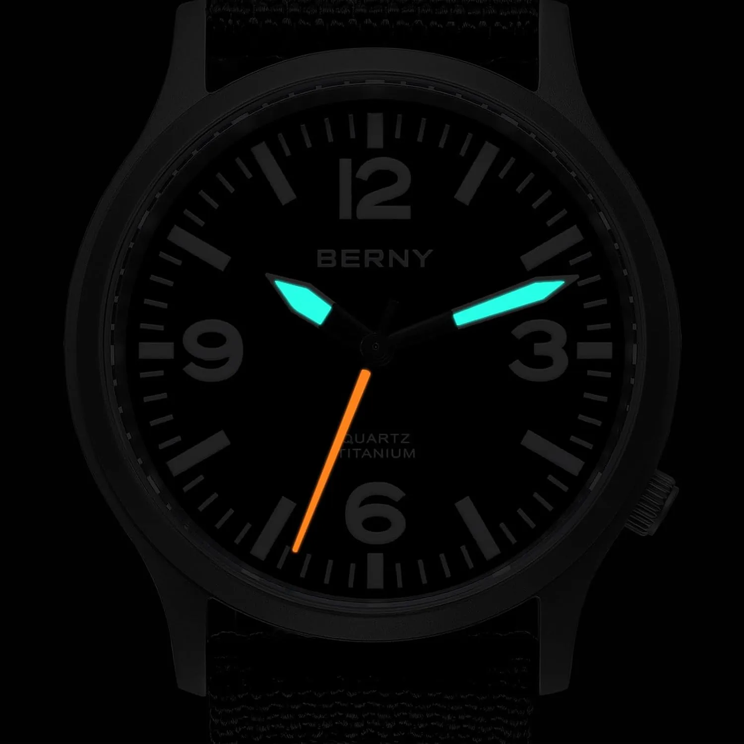 Analog Quartz Watch thesis prominent antifungal outcome shopper Super Luminous Sapphire Glass BERNY Titanium Watch for Men Japanese Sweep Second Quartz Movement VH31 5ATM Waterproof 