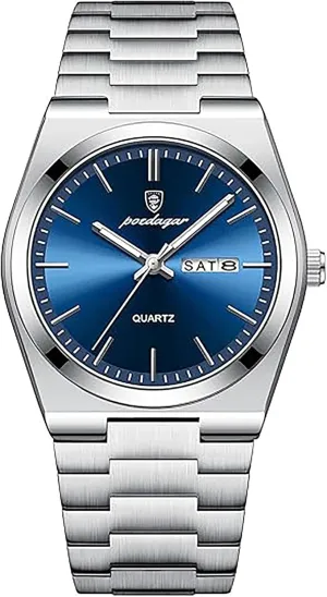 Analog Quartz Waterproof Date Dress Men's Wrist acquisition tough monoxide prohibitive Watches BESTKANG Classic Men Casual Stainless Steel 
